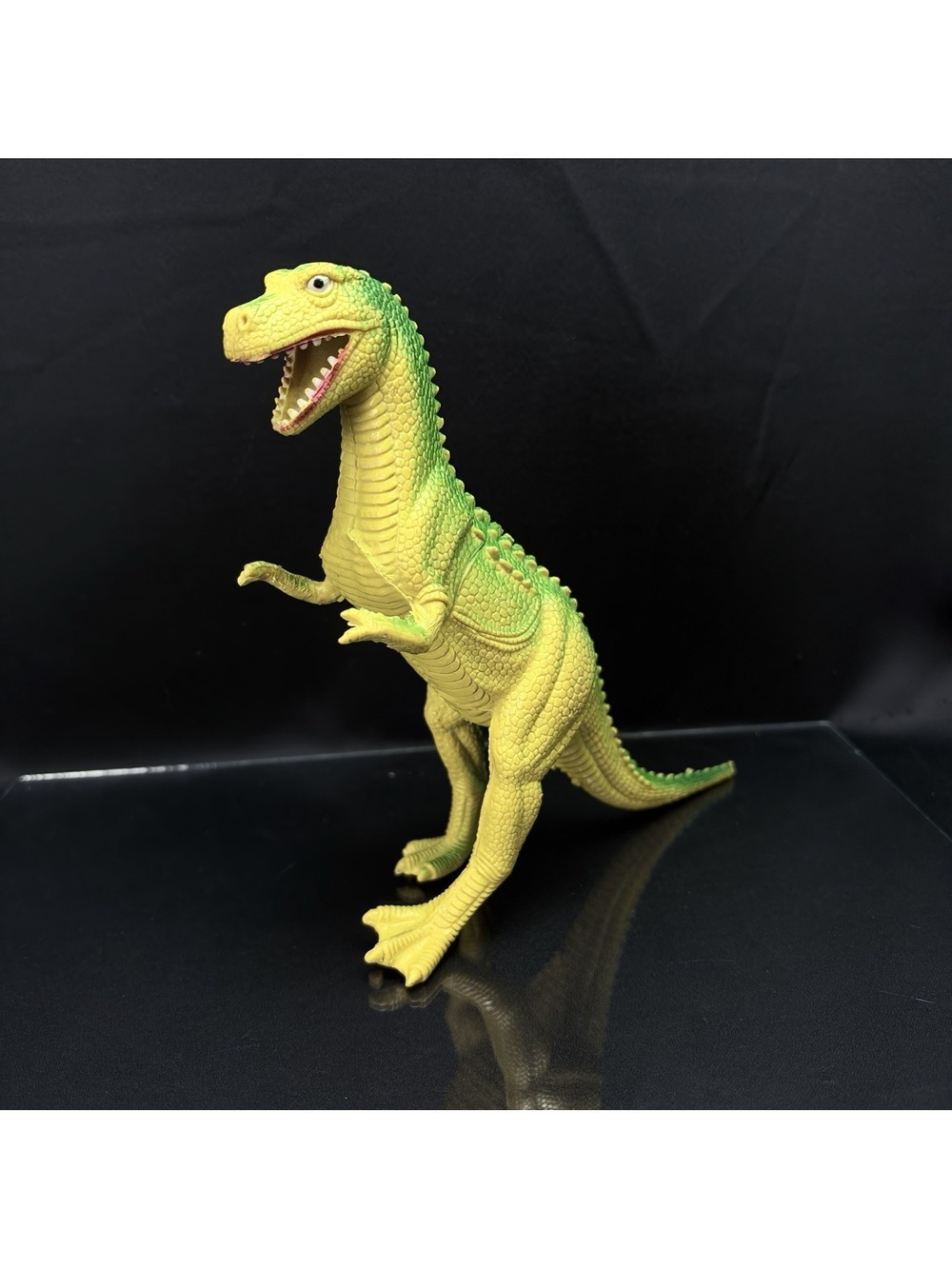 Vintage Imperial 1985 Tyrannosaurus T Rex Toy Hong Kong Dinosaur Green 8"